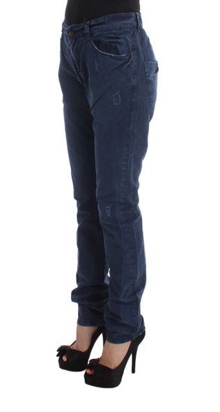 Blue Cotton Blend Denim Jeans Blue Cotton Blend Denim Jeans