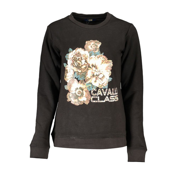 Cavalli Class Black Cotton Sweater CA-26734 Cavalli Class Black Cotton Sweater CA-26734