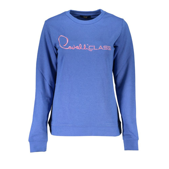 Cavalli Class Blue Cotton Sweater CA-26750 Cavalli Class Blue Cotton Sweater CA-26750