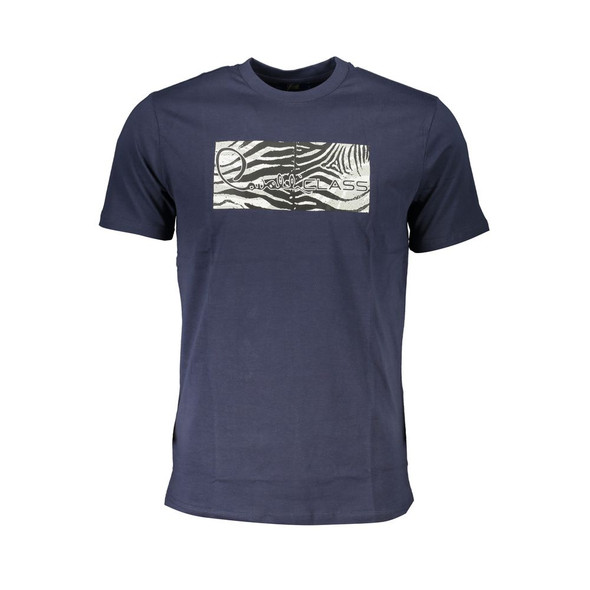 Cavalli Class Blue Cotton T-Shirt CA-26754 Cavalli Class Blue Cotton T-Shirt CA-26754