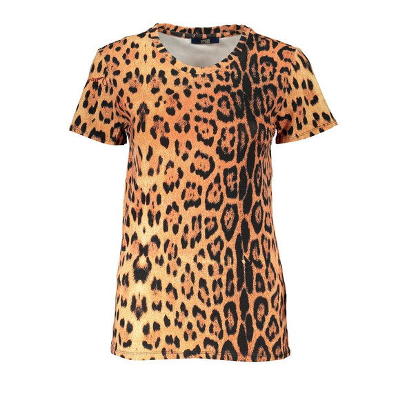 Cavalli Class Orange Cotton Tops & T-Shirt Cavalli Class Orange Cotton Tops & T-Shirt