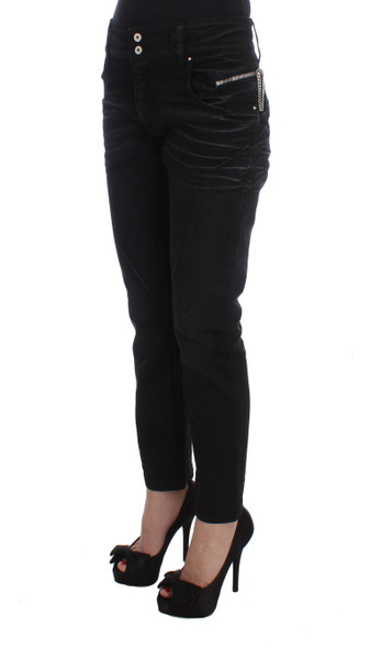 Black Cotton Slouchy Slims Fit Jeans Black Cotton Slouchy Slims Fit Jeans