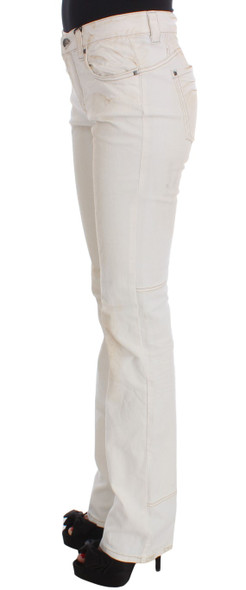 White Cotton Slim Fit Bootcut Jeans White Cotton Slim Fit Bootcut Jeans
