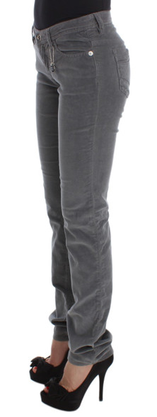 Costume National Gray Cotton Super Slim Corduroys Jeans Costume National Gray Cotton Super Slim Corduroys Jeans
