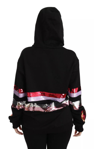 DG Sequined Hooded Pullover Sweater DG Sequined Hooded Pullover Sweater