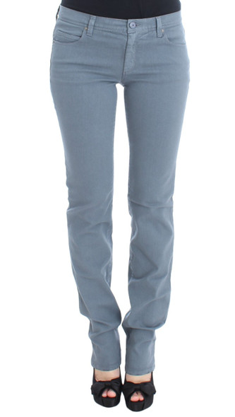 Ermanno Scervino Blue Cotton Blend Slim Fit Bootcut Jeans SIG30289 Ermanno Scervino Blue Cotton Blend Slim Fit Bootcut Jeans SIG30289