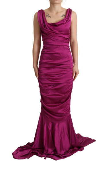 Dolce & Gabbana Sheath Mermaid Fuchsia Silk Stretch Gown Dress Dolce & Gabbana Sheath Mermaid Fuchsia Silk Stretch Gown Dress