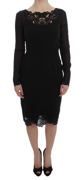 Dolce & Gabbana Black Silk Stretch Sheath Dress Dolce & Gabbana Black Silk Stretch Sheath Dress