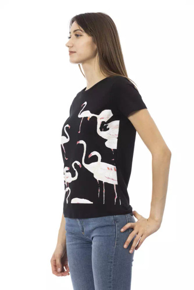Chic Black Short Sleeve Round Neck Tee Chic Black Short Sleeve Round Neck Tee