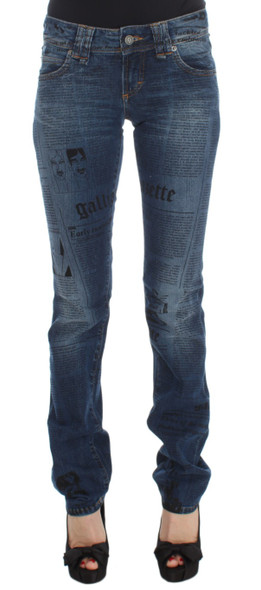 Blue Wash Cotton Blend Slim Fit Bootcut Jeans Blue Wash Cotton Blend Slim Fit Bootcut Jeans