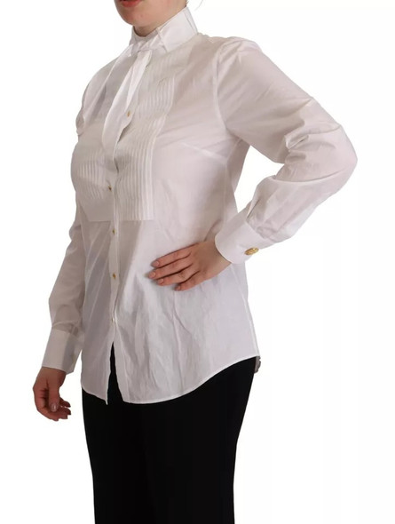 Dolce & Gabbana White Cotton Collared Long Sleeves Formal Shirt Top Dolce & Gabbana White Cotton Collared Long Sleeves Formal Shirt Top