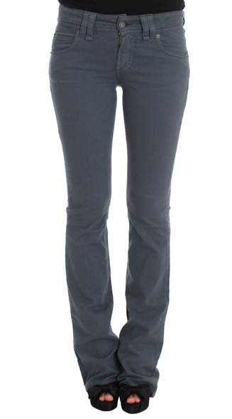 John Galliano Blue Cotton Blend Slim Fit Bootcut Jeans John Galliano Blue Cotton Blend Slim Fit Bootcut Jeans