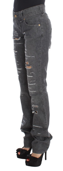 Gray Wash Cotton Torn Straight Fit Jeans Gray Wash Cotton Torn Straight Fit Jeans
