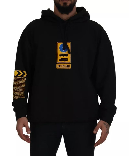 Black Cotton Logo Hooded Sweatshirt Sweater Black Cotton Logo Hooded Sweatshirt Sweater