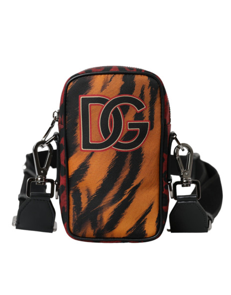 Multicolor Tiger Print Nylon Logo Cross Body Bag Multicolor Tiger Print Nylon Logo Cross Body Bag
