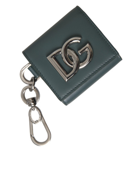Green Leather DG Logo Keyring Coin Purse Keyring Wallet Green Leather DG Logo Keyring Coin Purse Keyring Wallet