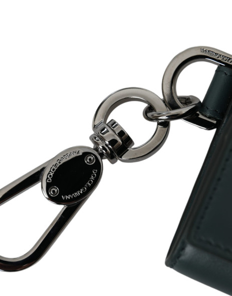 Green Leather DG Logo Keyring Coin Purse Keyring Wallet Green Leather DG Logo Keyring Coin Purse Keyring Wallet