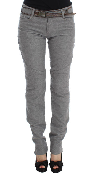 Gray Cotton Slim Fit Casual Bootcut Pants Gray Cotton Slim Fit Casual Bootcut Pants