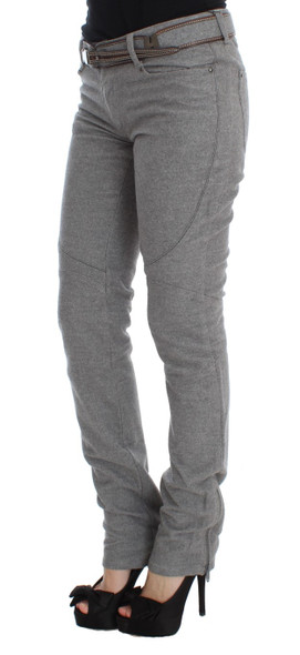 Gray Cotton Slim Fit Casual Bootcut Pants Gray Cotton Slim Fit Casual Bootcut Pants