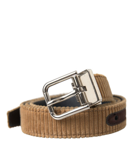 Brown Velvet Silver Metal Buckle Belt Men Brown Velvet Silver Metal Buckle Belt Men