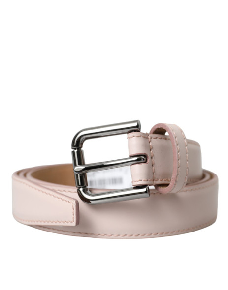 Light Pink Leather Silver Metal Buckle Belt Light Pink Leather Silver Metal Buckle Belt