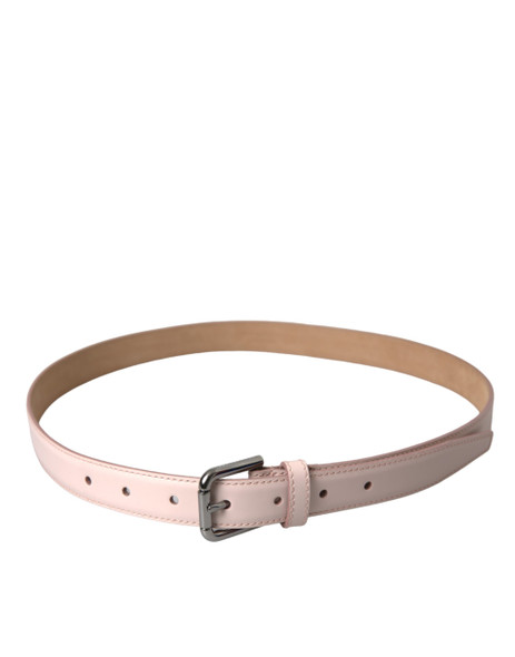 Light Pink Leather Silver Metal Buckle Belt Light Pink Leather Silver Metal Buckle Belt