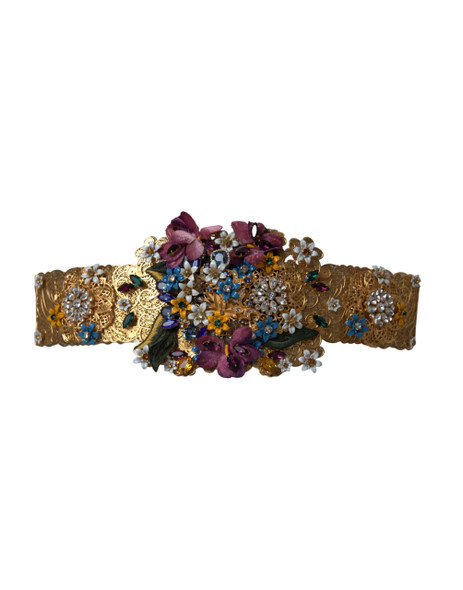 Multicolor Embellished Floral Crystal Wide Waist Belt SMY10239 Multicolor Embellished Floral Crystal Wide Waist Belt SMY10239