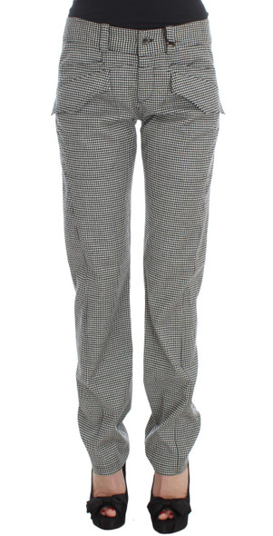 Black White Checkered Cotton Casual Pants Black White Checkered Cotton Casual Pants