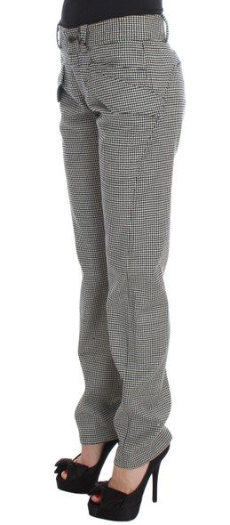Black White Checkered Cotton Casual Pants Black White Checkered Cotton Casual Pants