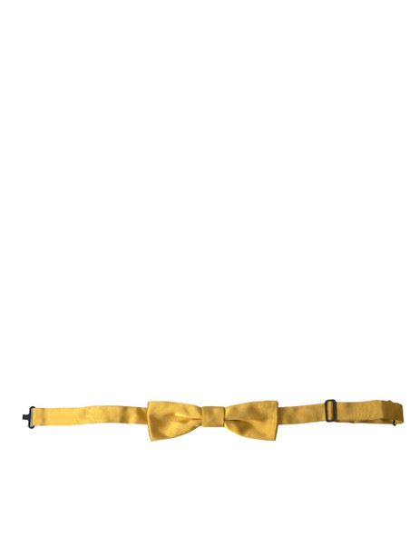 Yellow Silk Adjustable Neck Men Bow Tie Yellow Silk Adjustable Neck Men Bow Tie