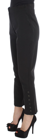 Black Cotton Blend Capri Cropped Pants Black Cotton Blend Capri Cropped Pants