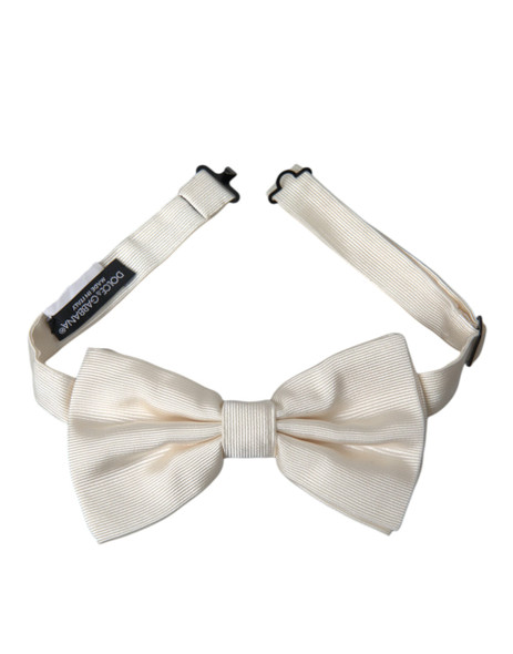 Off White Silk Adjustable Neck Men Bow Tie FT3859 Off White Silk Adjustable Neck Men Bow Tie FT3859