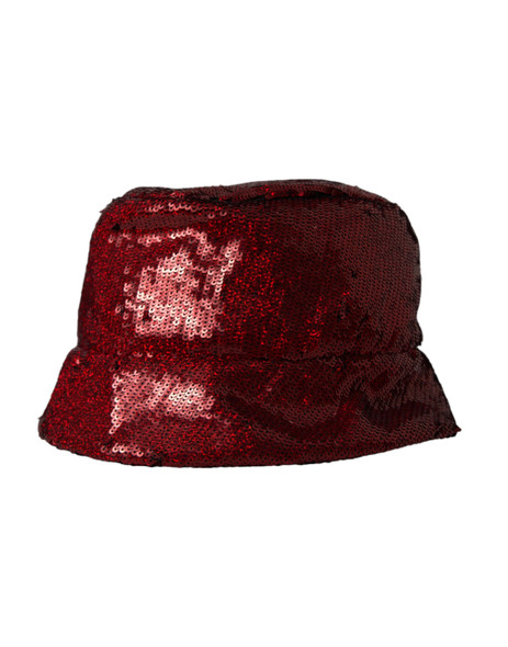 Red Sequined Nylon Bucket Hat Men Red Sequined Nylon Bucket Hat Men