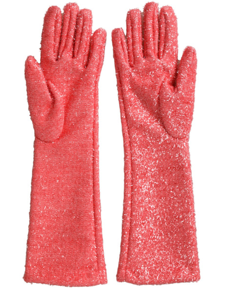 Pink Lurex Fantasia Mid Arm Length Gloves Pink Lurex Fantasia Mid Arm Length Gloves