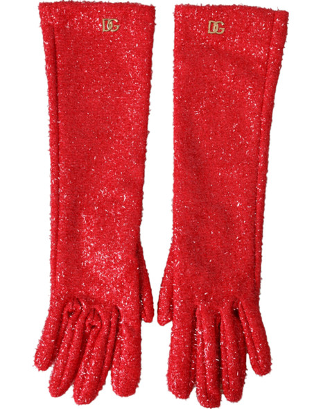 Red Lurex Fantasia Mid Arm Length Gloves Red Lurex Fantasia Mid Arm Length Gloves
