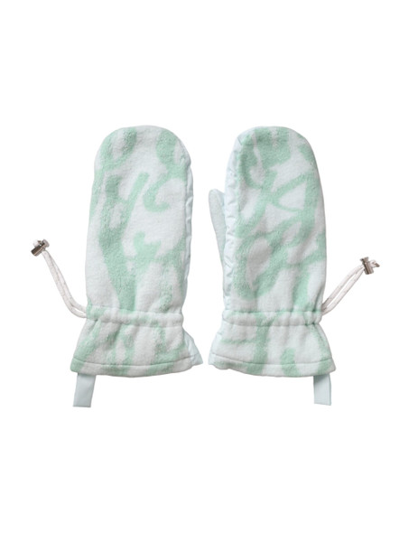 White Nylon Fleece Wrist Length Mitten Gloves White Nylon Fleece Wrist Length Mitten Gloves