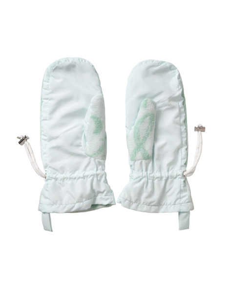 White Nylon Fleece Wrist Length Mitten Gloves White Nylon Fleece Wrist Length Mitten Gloves