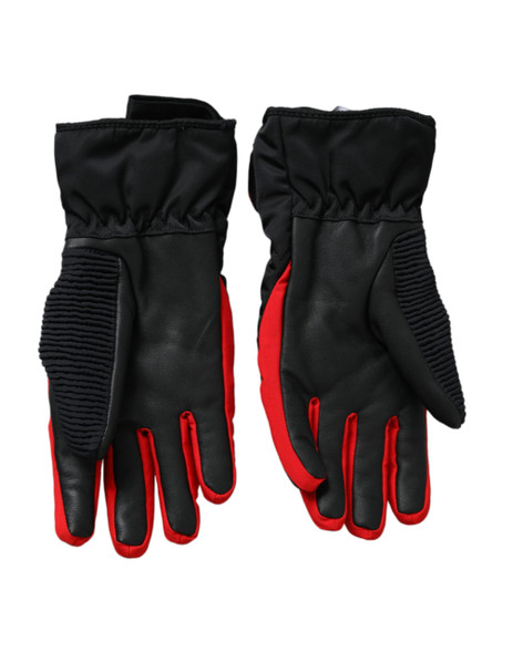 Black Red Nylon Wrist Length Gloves Black Red Nylon Wrist Length Gloves