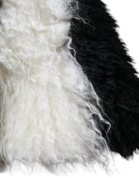 Black White Stripes Mohair Fur Bucket Hat Black White Stripes Mohair Fur Bucket Hat