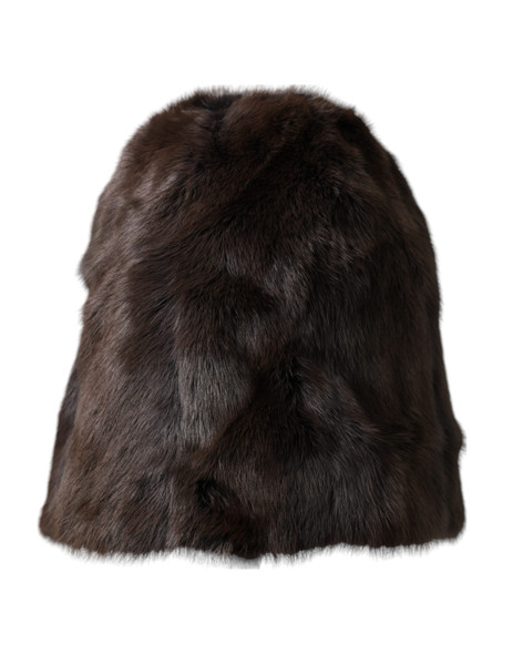 Dolce & Gabbana Brown Weasel Fur Womens Cashmere Hat Beanie HAT9563 Dolce & Gabbana Brown Weasel Fur Womens Cashmere Hat Beanie HAT9563