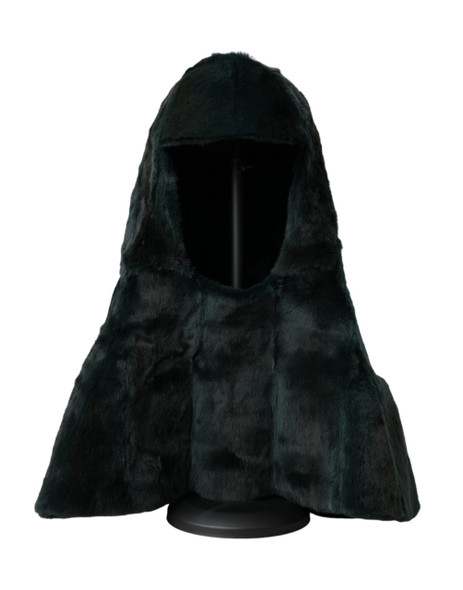 Dolce & Gabbana Black Weasel Fur Whole Head Wrap Hat HAT9565 Dolce & Gabbana Black Weasel Fur Whole Head Wrap Hat HAT9565