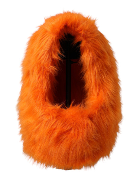 Orange Faux Fur Whole Head Wrap Hat Orange Faux Fur Whole Head Wrap Hat