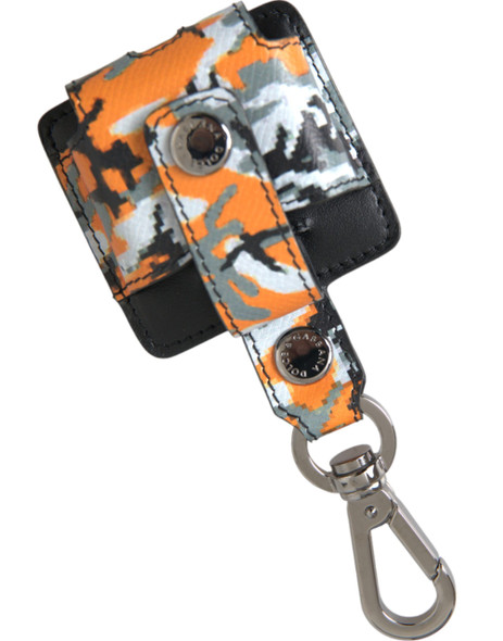 Multicolor Camouflage Print Leather Metal Airpods Case Multicolor Camouflage Print Leather Metal Airpods Case