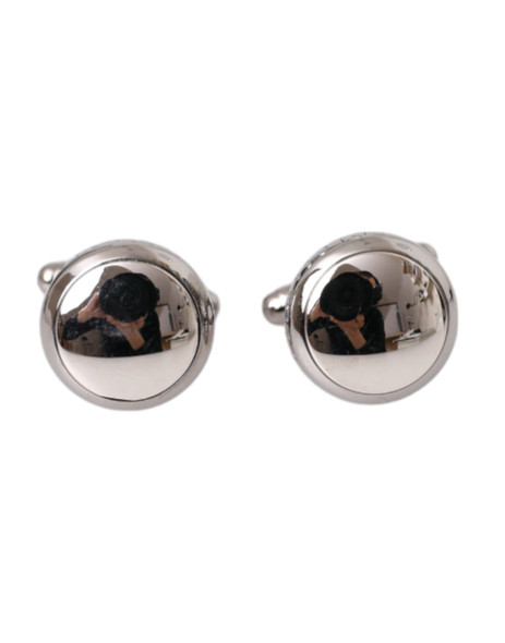 Silver Plated Brass Round Pin Men Cufflinks Silver Plated Brass Round Pin Men Cufflinks