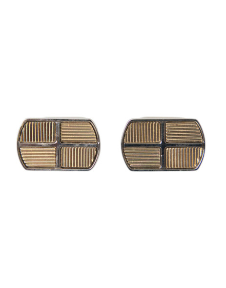 Silver Gold Plated Metal Brass Pin Cufflinks Silver Gold Plated Metal Brass Pin Cufflinks
