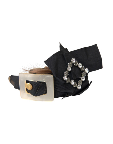 Black Crystal Button Brown Hair Women Headband Diadem Black Crystal Button Brown Hair Women Headband Diadem