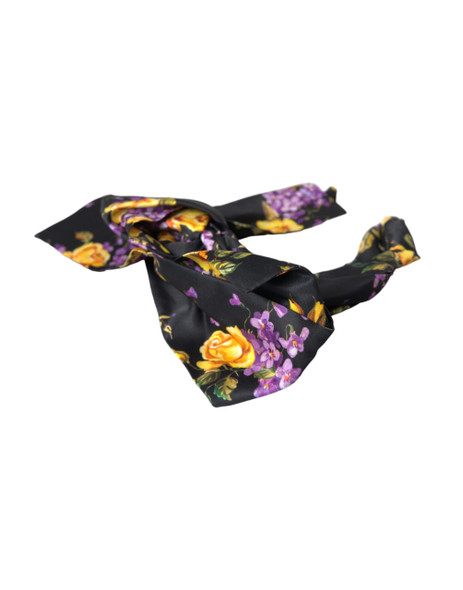 Black Floral Applique Silk Women Headband Diadem Black Floral Applique Silk Women Headband Diadem