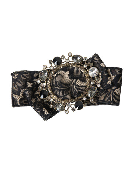 Dolce & Gabbana Black Lace Crystal Handmade Brooch Hair Pin Dolce & Gabbana Black Lace Crystal Handmade Brooch Hair Pin