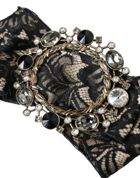 Dolce & Gabbana Black Lace Crystal Handmade Brooch Hair Pin Dolce & Gabbana Black Lace Crystal Handmade Brooch Hair Pin