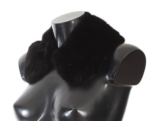 Black Mink Fur Shoulder Collar Scarf Black Mink Fur Shoulder Collar Scarf